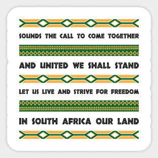 South Africa national anthem Sticker